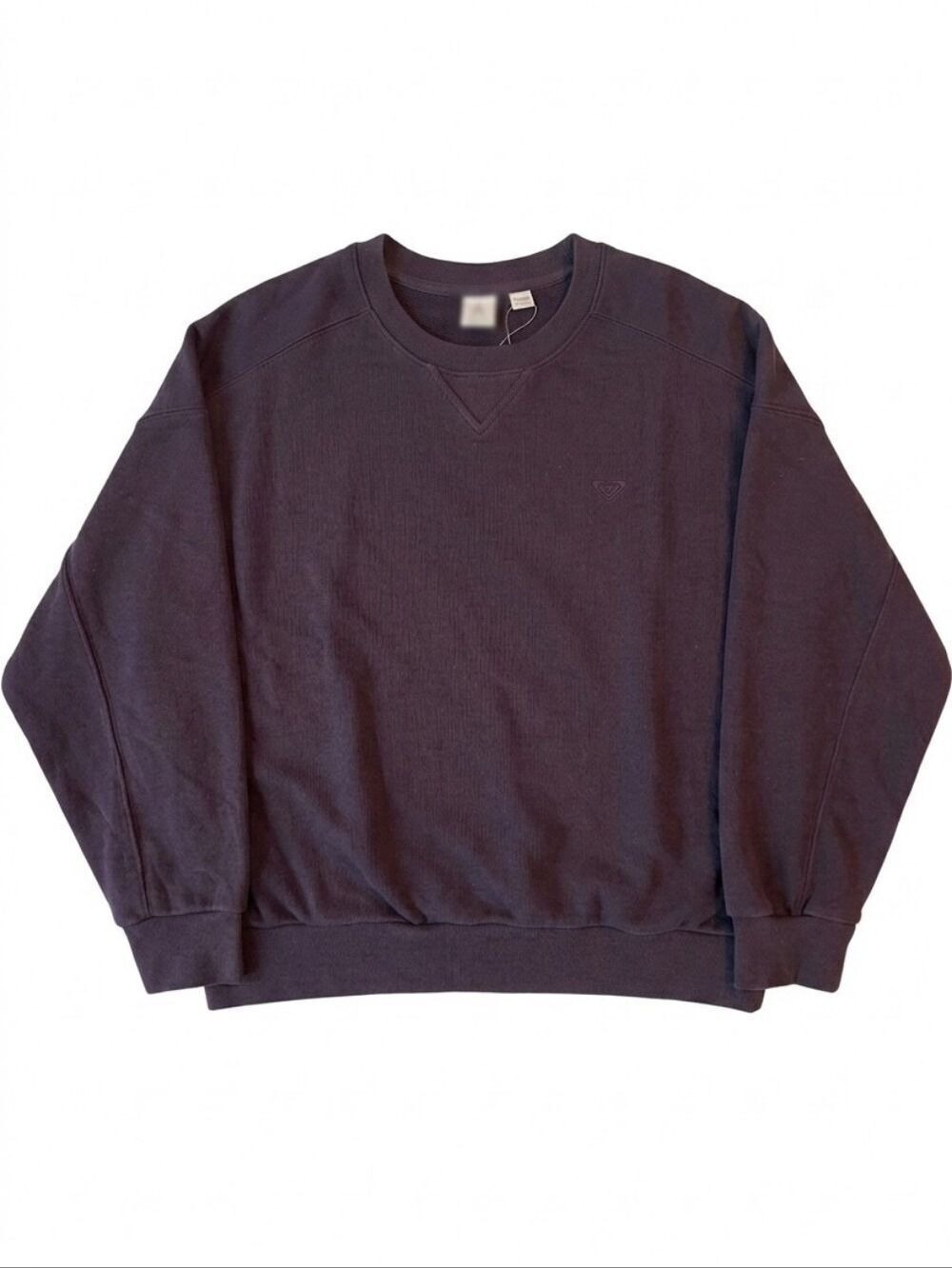 Roxy Women's Crew Neck Sweater, Dolman Sleeves, Embroidered Logo, Black, S NWT